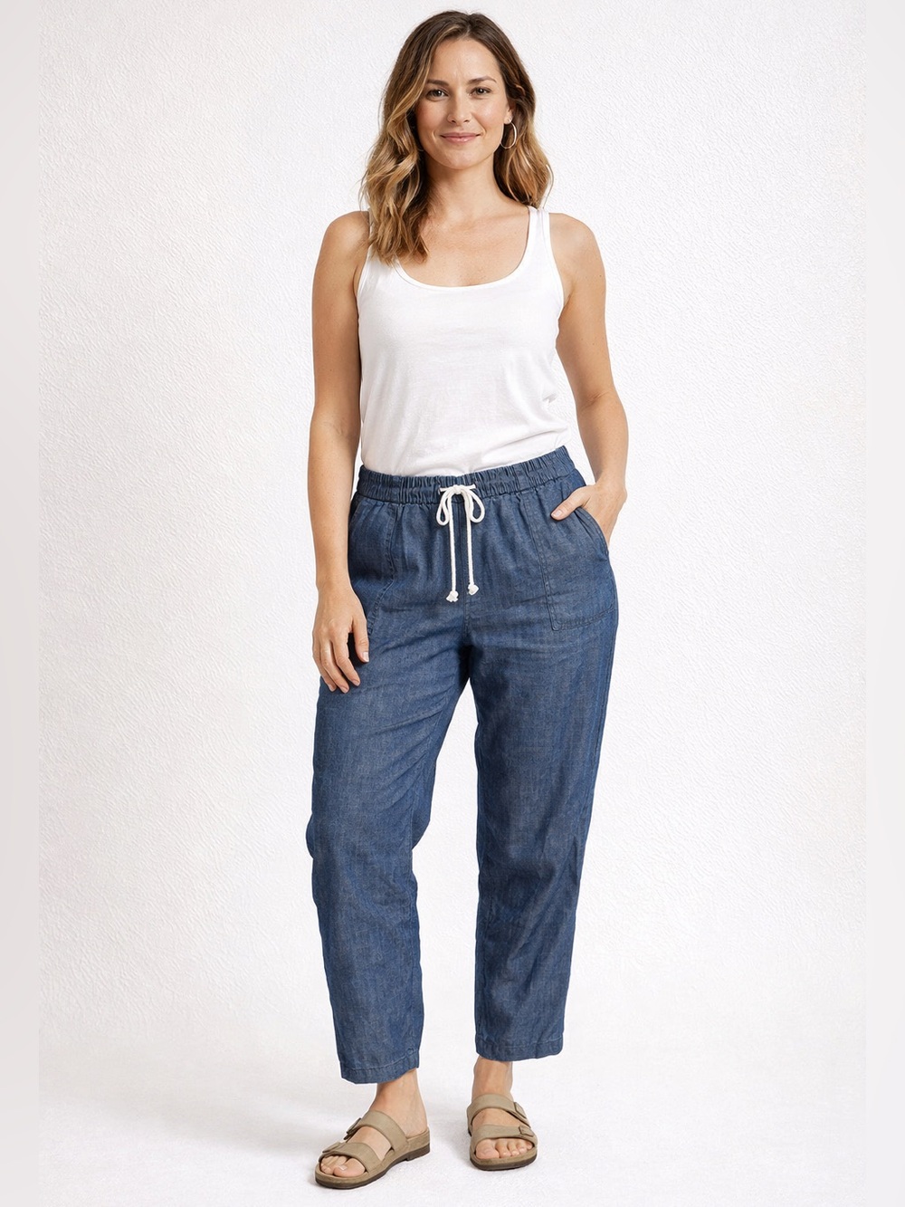 Workshop Republic Clothing Lyocell Blue Pants